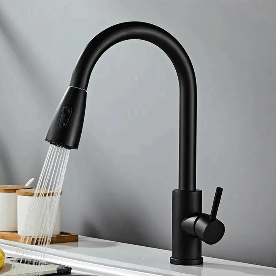 Novyra AquaFlex Stainless Steel Pull-Out Kitchen Faucet