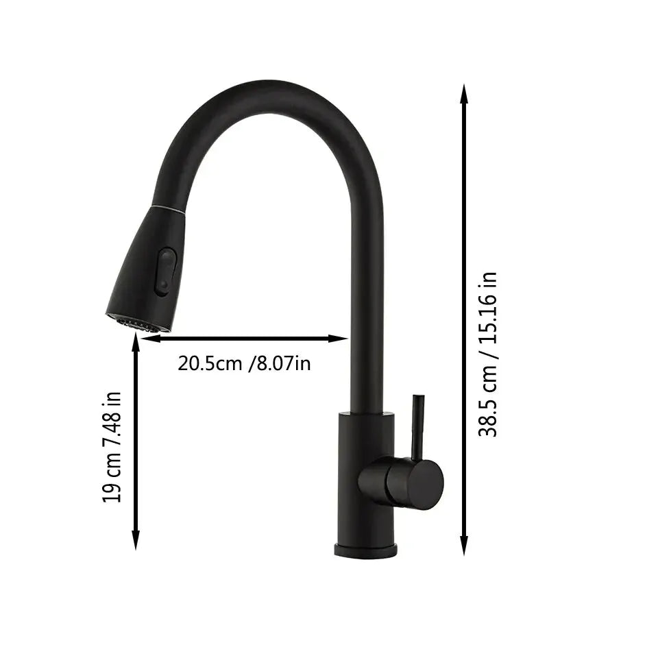 Novyra AquaFlex Stainless Steel Pull-Out Kitchen Faucet
