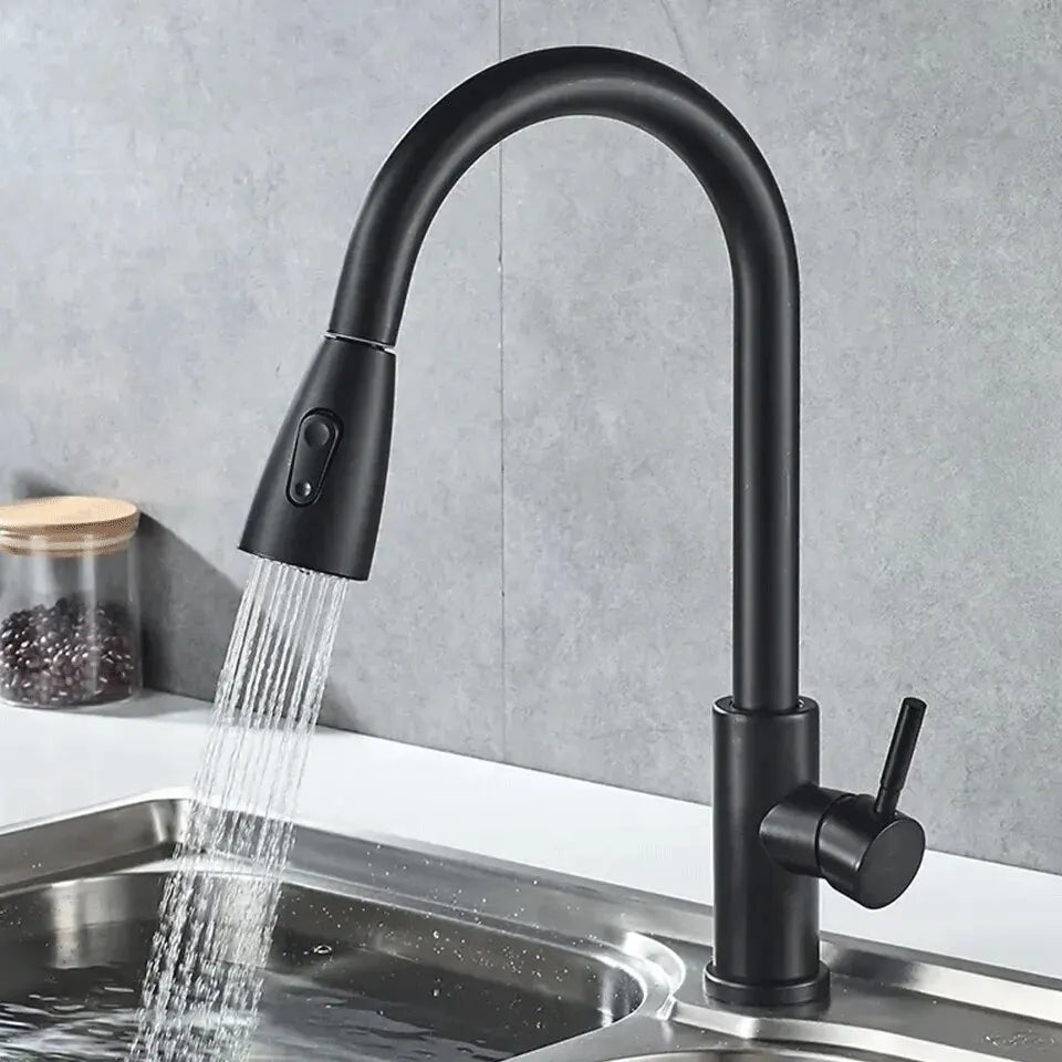 Novyra AquaFlex Stainless Steel Pull-Out Kitchen Faucet
