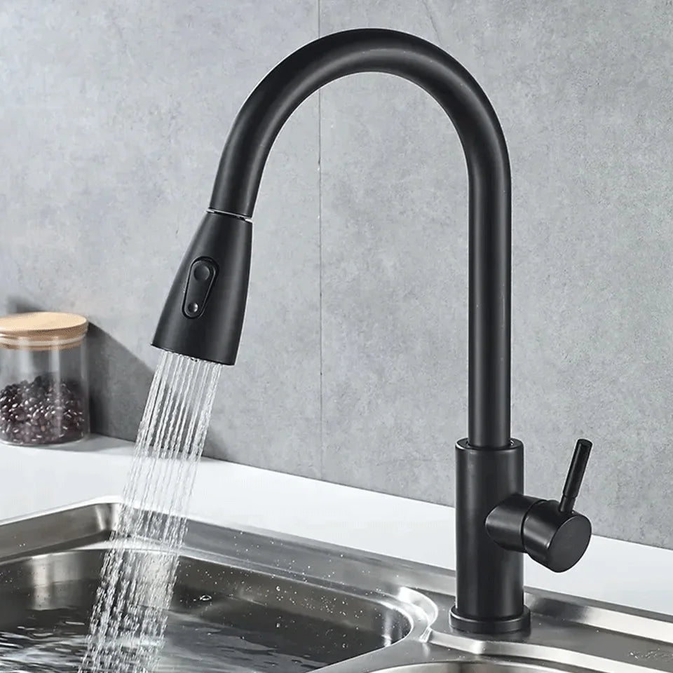 Novyra AquaFlex Stainless Steel Pull-Out Kitchen Faucet